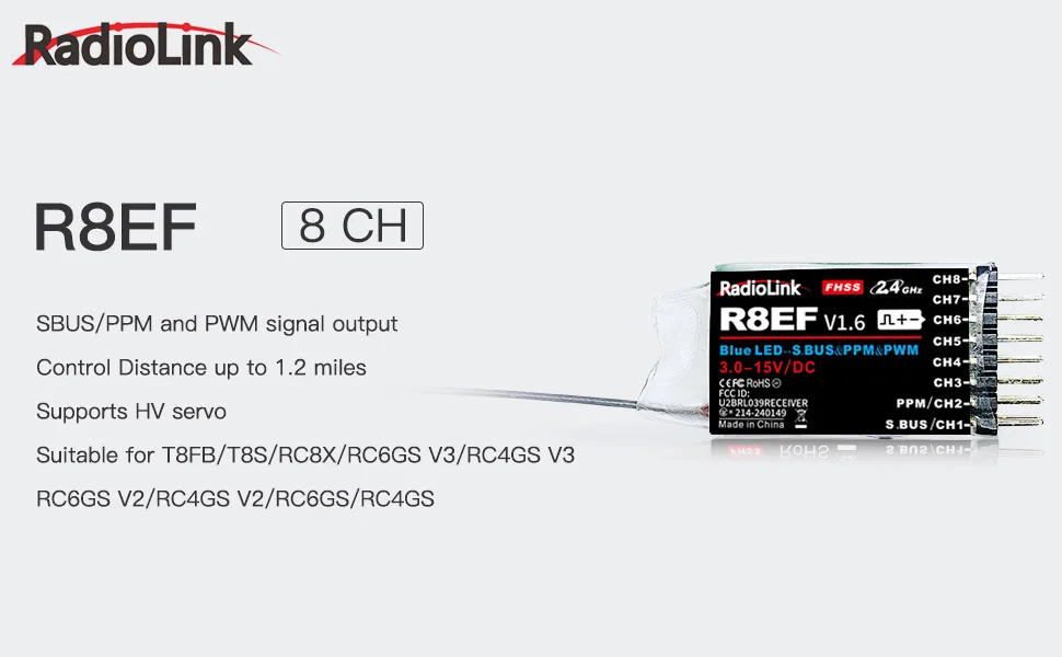 Receiver Sbus 8Ch - Приемник Radiolink R8EF 2.4G 8 каналов