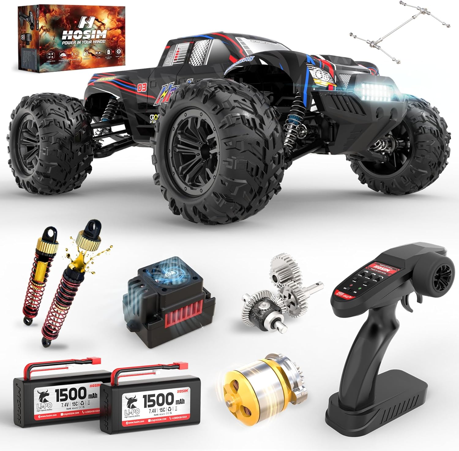Rc Hobby Grade Monster Truck - Радиоуправляемый монстр-трак 4WD с бесщеточным двигателем,